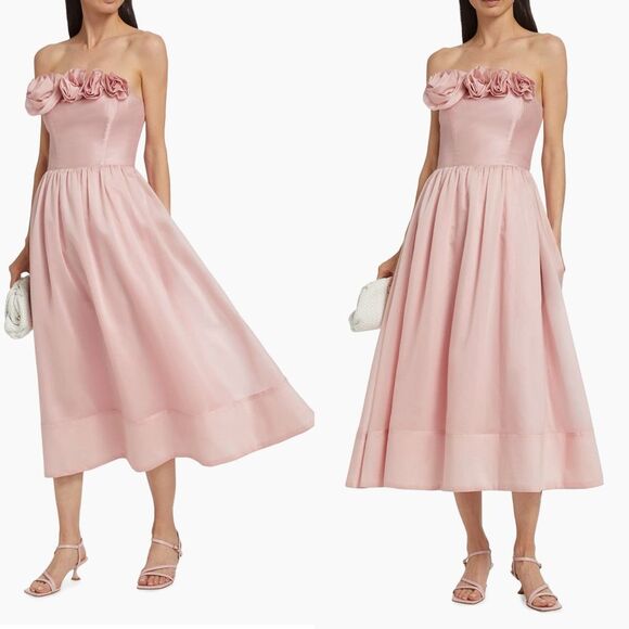 As It May Seren Fit-And-Flare Midi-Dress in Light Pink SMALL $525 - Picture 1 of 4